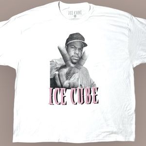 NWOT Ice Cube Official Peace Sign Graphic T-Shirt White Pink Unisex 3XL